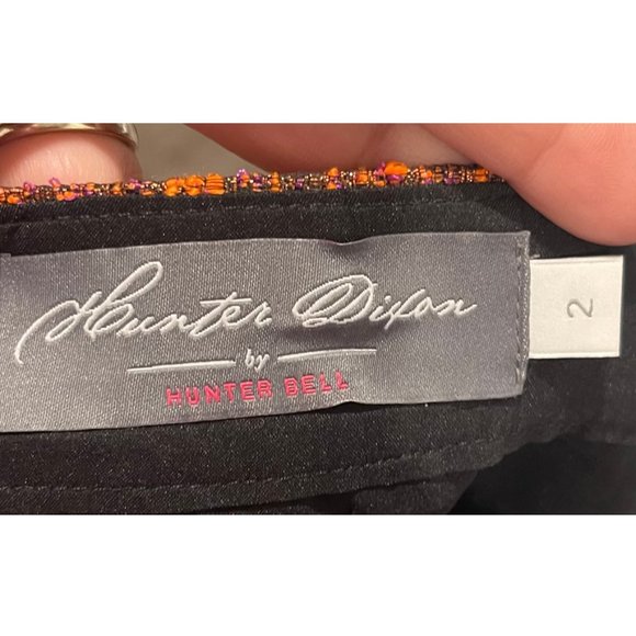 HUNTER DIXON Orange Midi Pencil Skirt - Picture 2 of 5